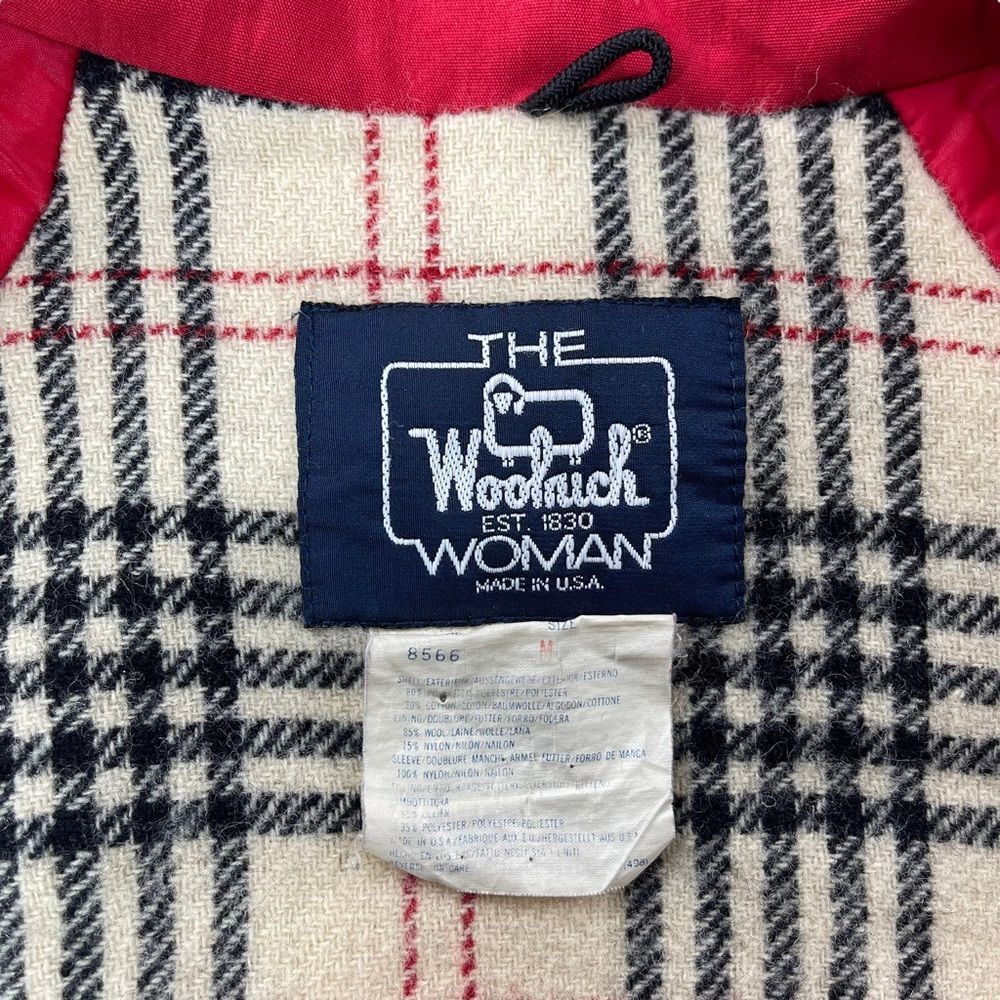 Woolrich Full Zip Coat Womens Medium Red Wool Thinsulate Parka - Picture 4 of 9